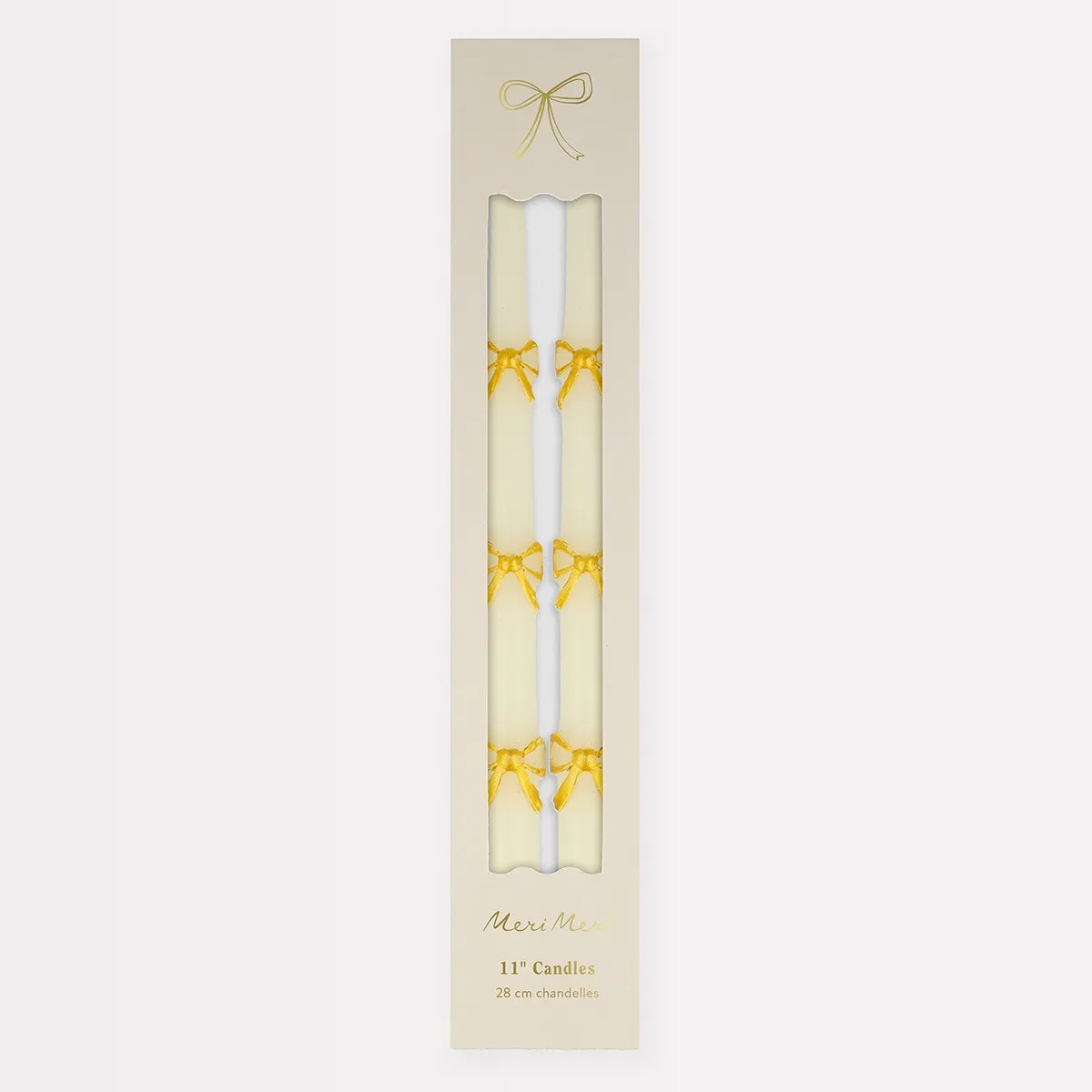 Gold Bows Taper Candles