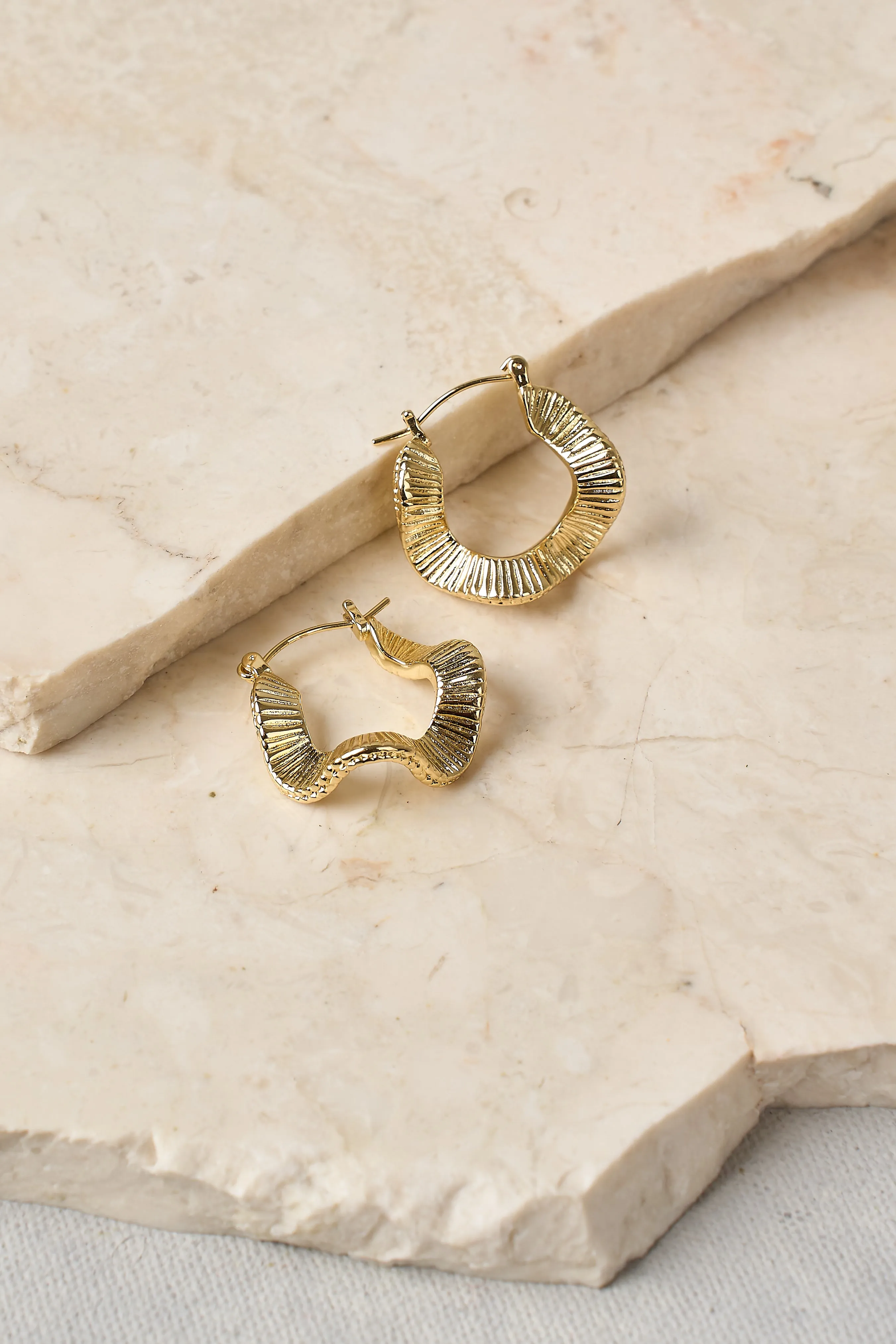 Gold Sculptural Hoops