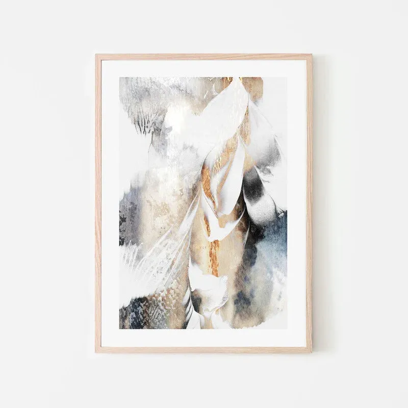 Golden Snow 90cm x 135cm Framed Poster - Natural Frame