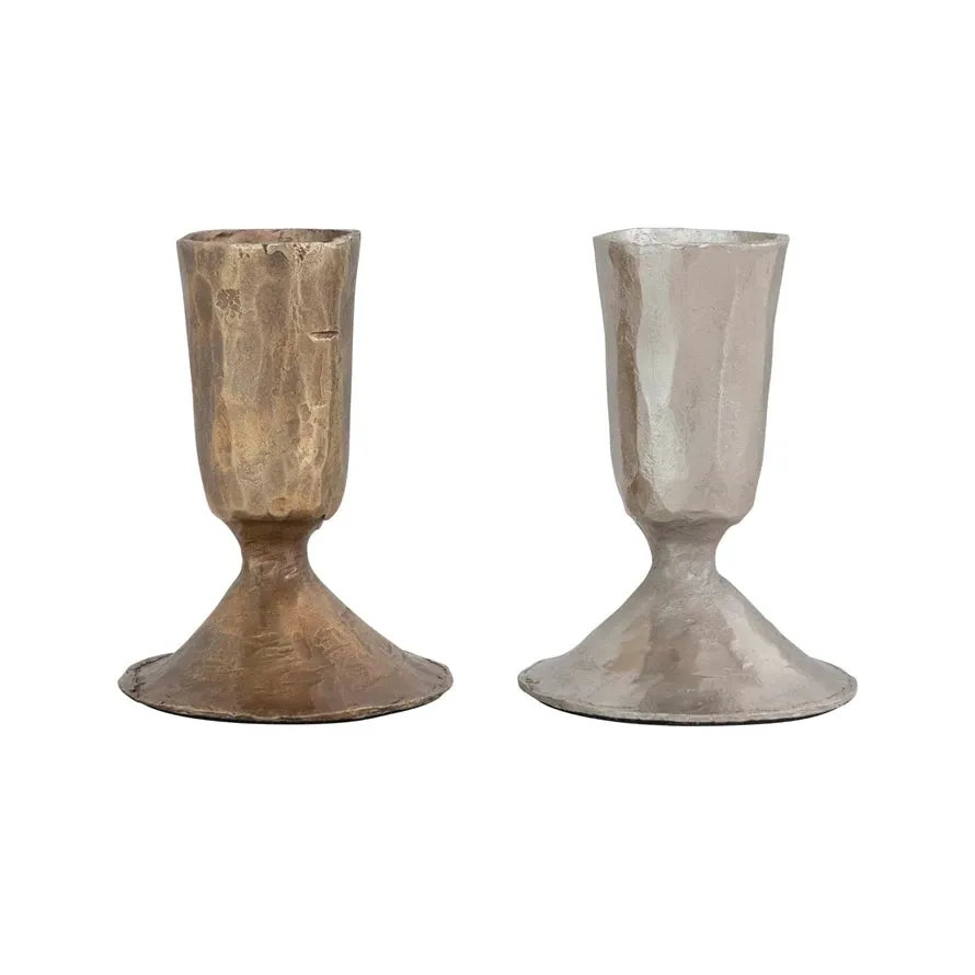 Hammered Short Metal Taper Holder