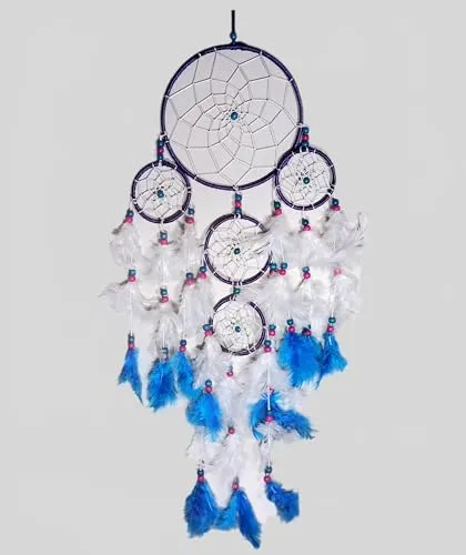 Handmade Feather Dream Cache Wall Hanging Art for Bedrooms Office Balcony Garden