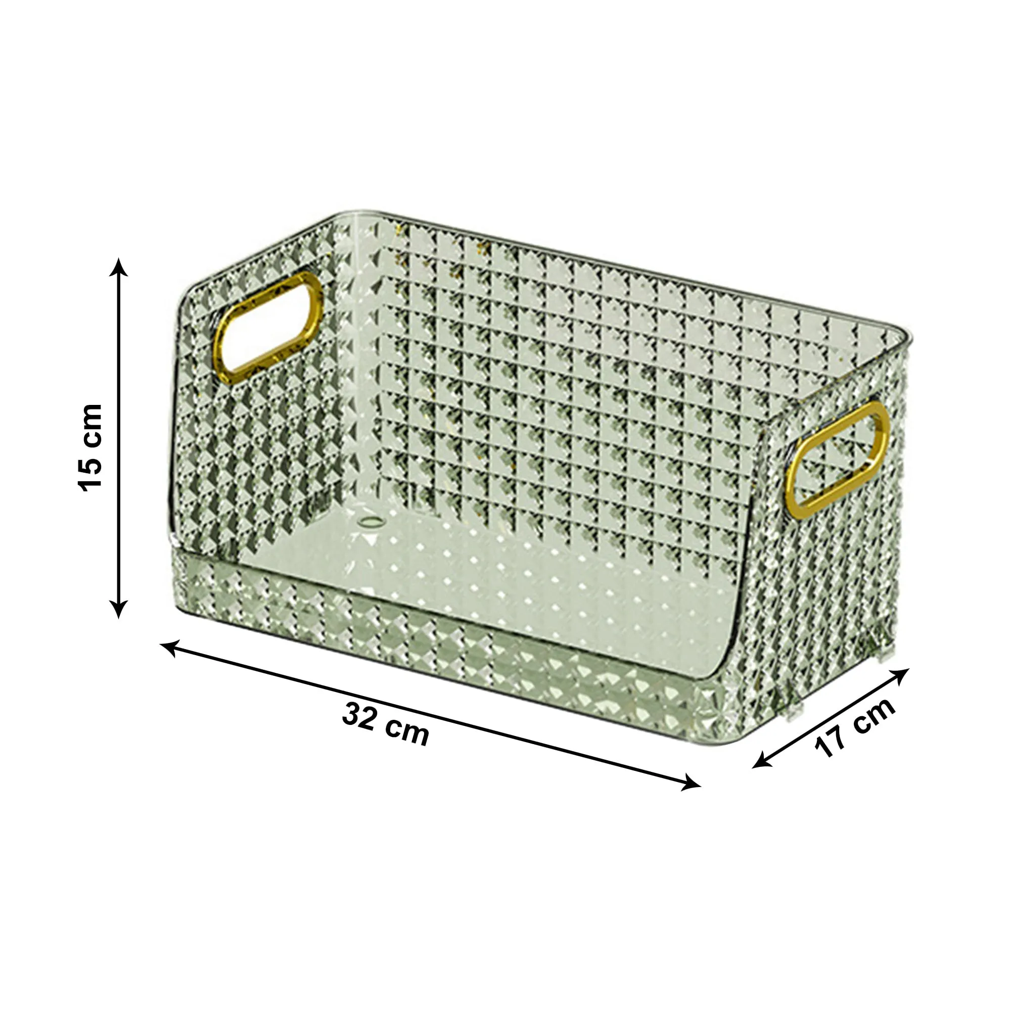 Kuber Industries Multipurpose Jewellery and Cosmetic Storage Container| Makeup Perfume Organiser | Dressing Table organiser tray | Skincare Storage Box | YM.6585D | Dark Green