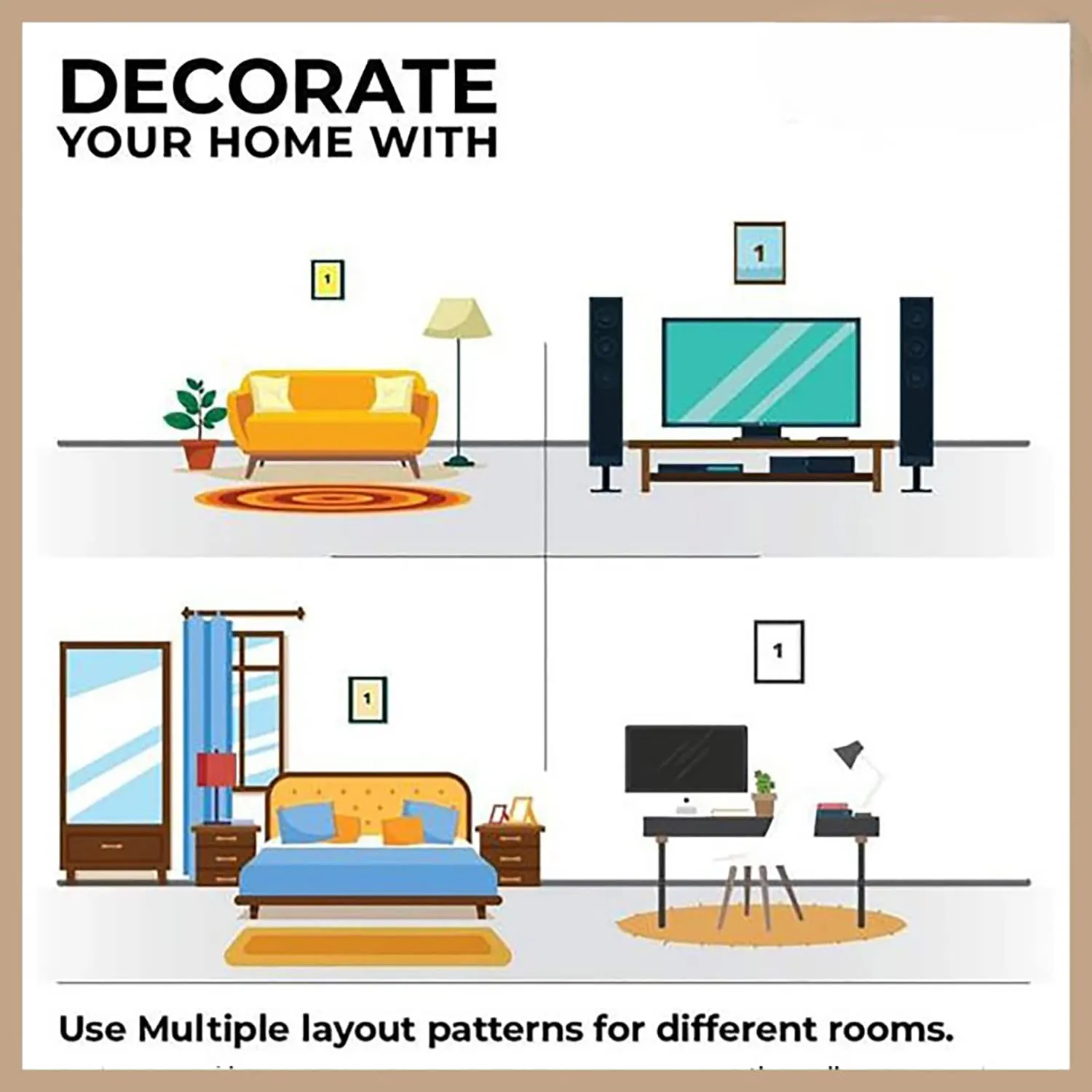Kuber Industries Wall Paintings | MDF Wooden Wall Art for Living Room | Scenery Wall Sculpture |Painting for Bedroom | Office | Hotels | Gift | 1218KIM1 |3 Piece Set| Blue