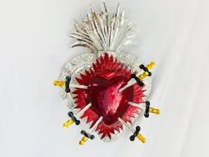 Large Hojalata Milagro Heart. Tin. 20"