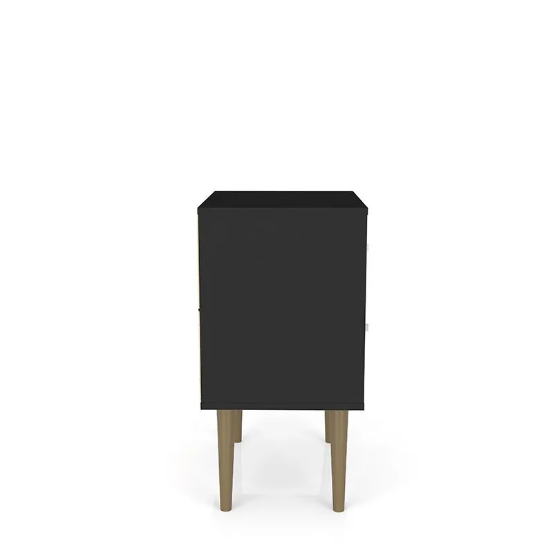 Liberty Mid-Century - Modern Nightstand 2.0 with 2 Full Extension Drawers in Black