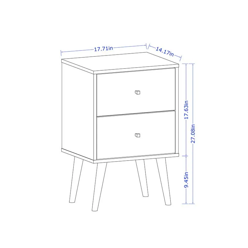Liberty Mid-Century - Modern Nightstand 2.0 with 2 Full Extension Drawers in Black