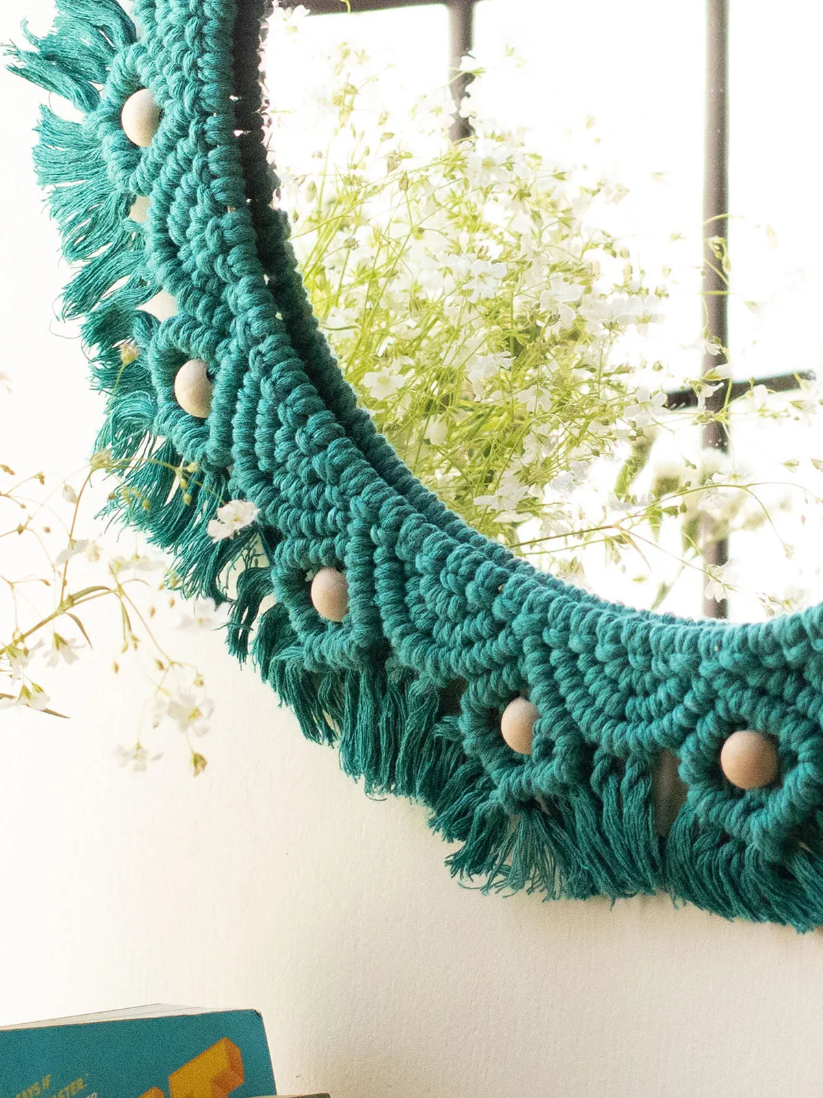 Macrame Mirror Turquoise Color