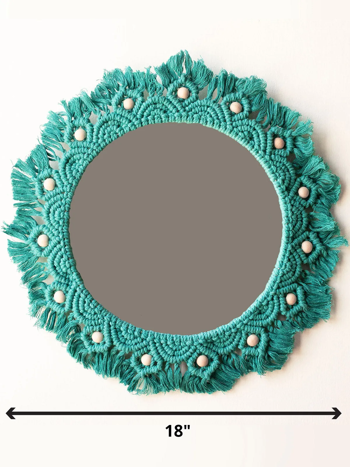 Macrame Mirror Turquoise Color