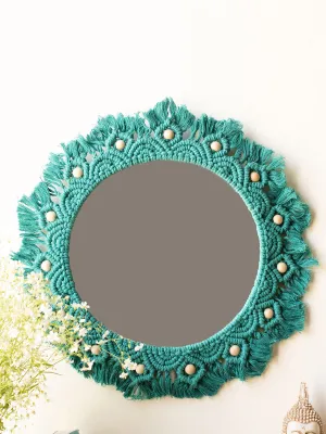 Macrame Mirror Turquoise Color