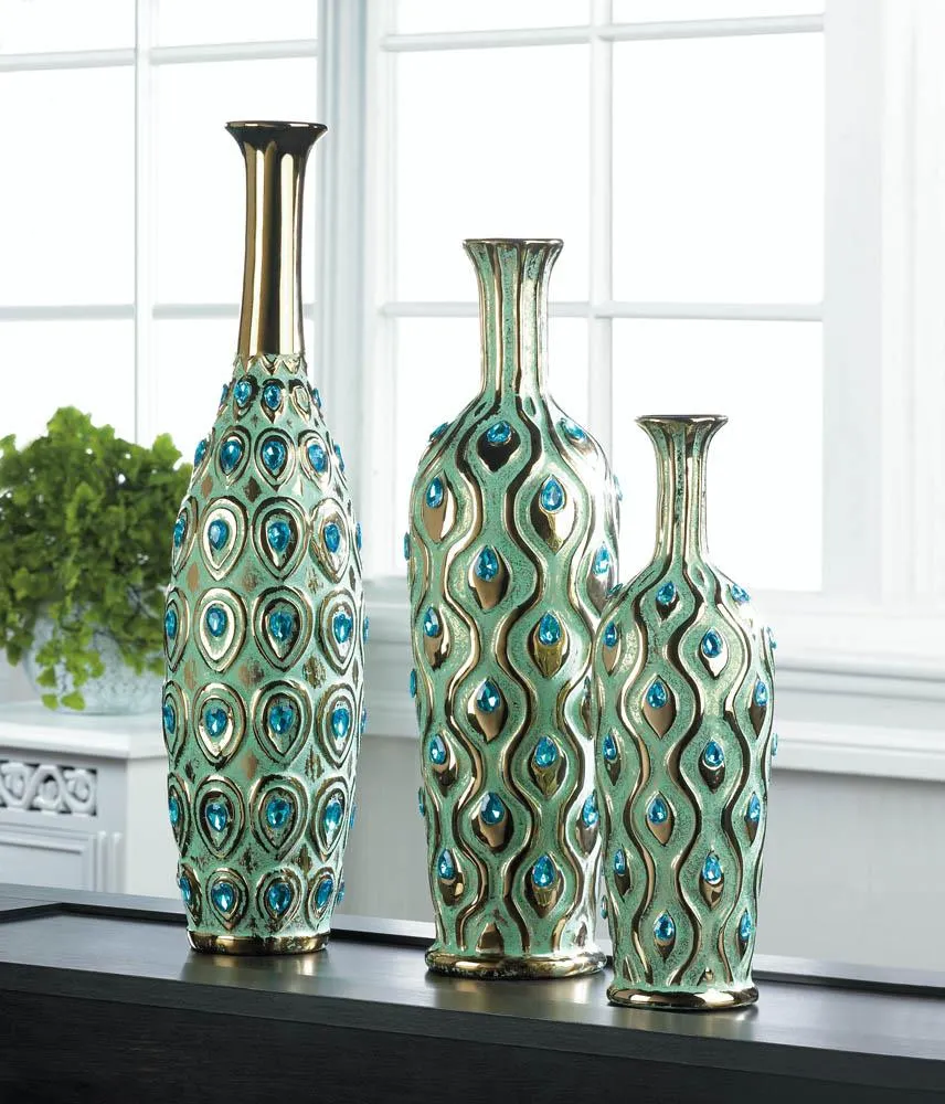 Medium Peacock Jewel Vase