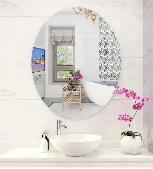 MERKEZI ART MB40 Decorative Wall Mirror for Bathroom, Living Room, Bedroom, Vanity Mirrors, Makeup (18 x 24 Inch)