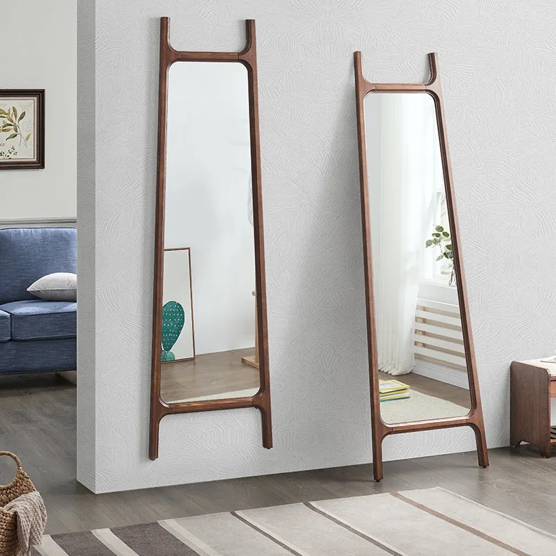 Modern Oriental Solid Wood Standing Mirror