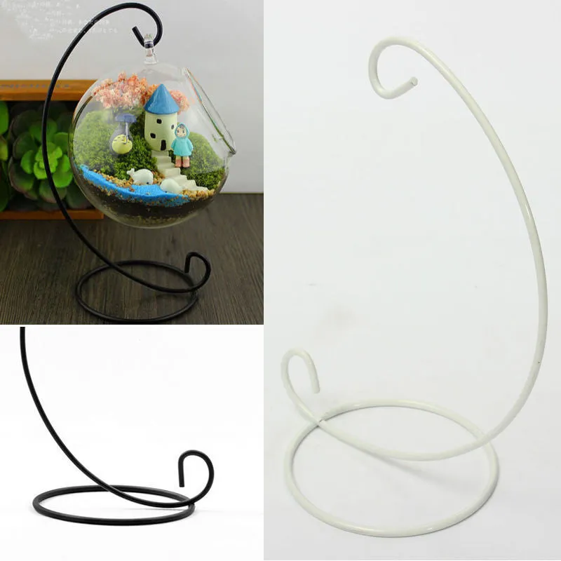 New Fashion 1pc Iron Wedding Candle Holder Candlestick Glass Ball Lantern Hanging Stand Low Price