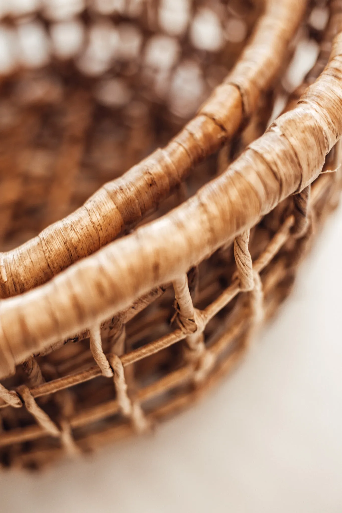 Open Weave Hyacinth Basket Bowls Natural And Black