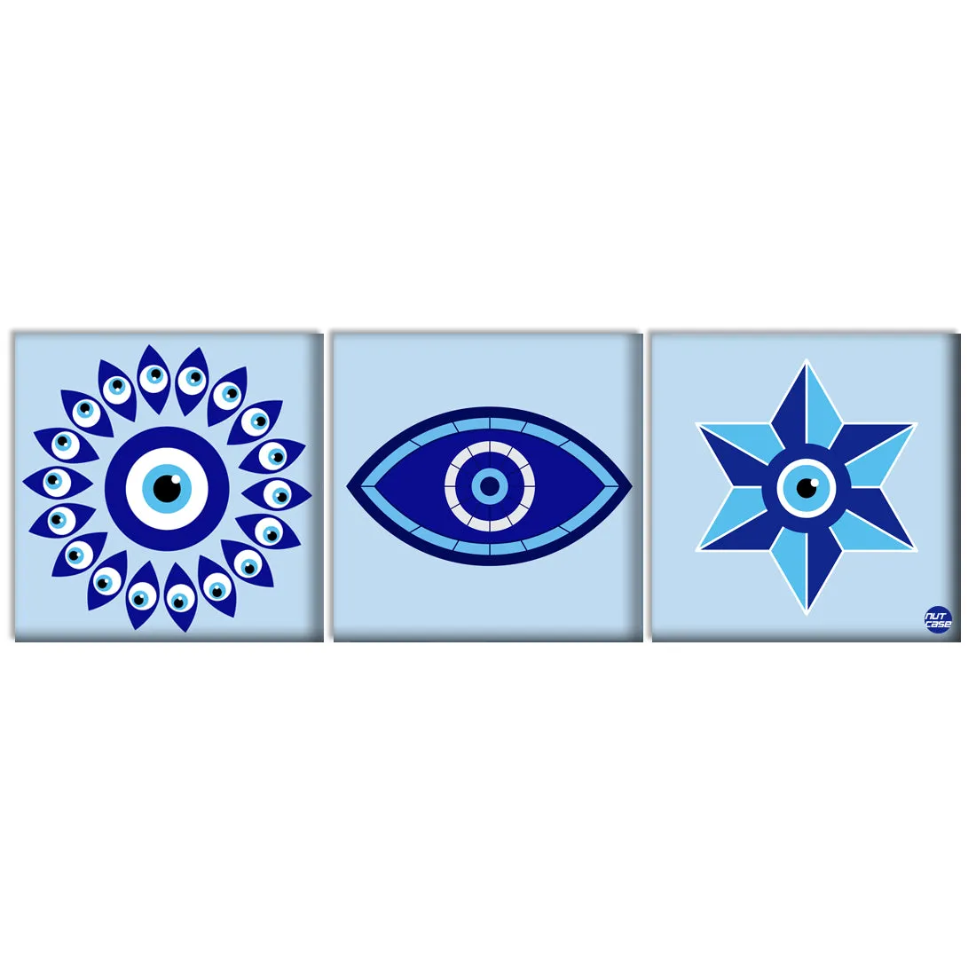 Pack of 3 Hanging Panels for Office Wall Art Decoration - Evil Eye Protector