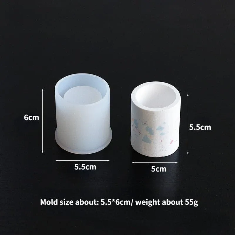 Round Concrete Planter Silicone Candle Making Mold Home Decoration