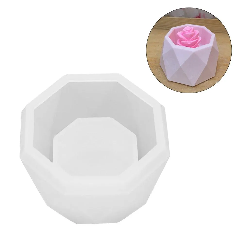 Round Concrete Planter Silicone Candle Making Mold Home Decoration