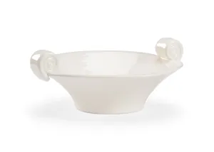 Scroll Handled Bowl - White