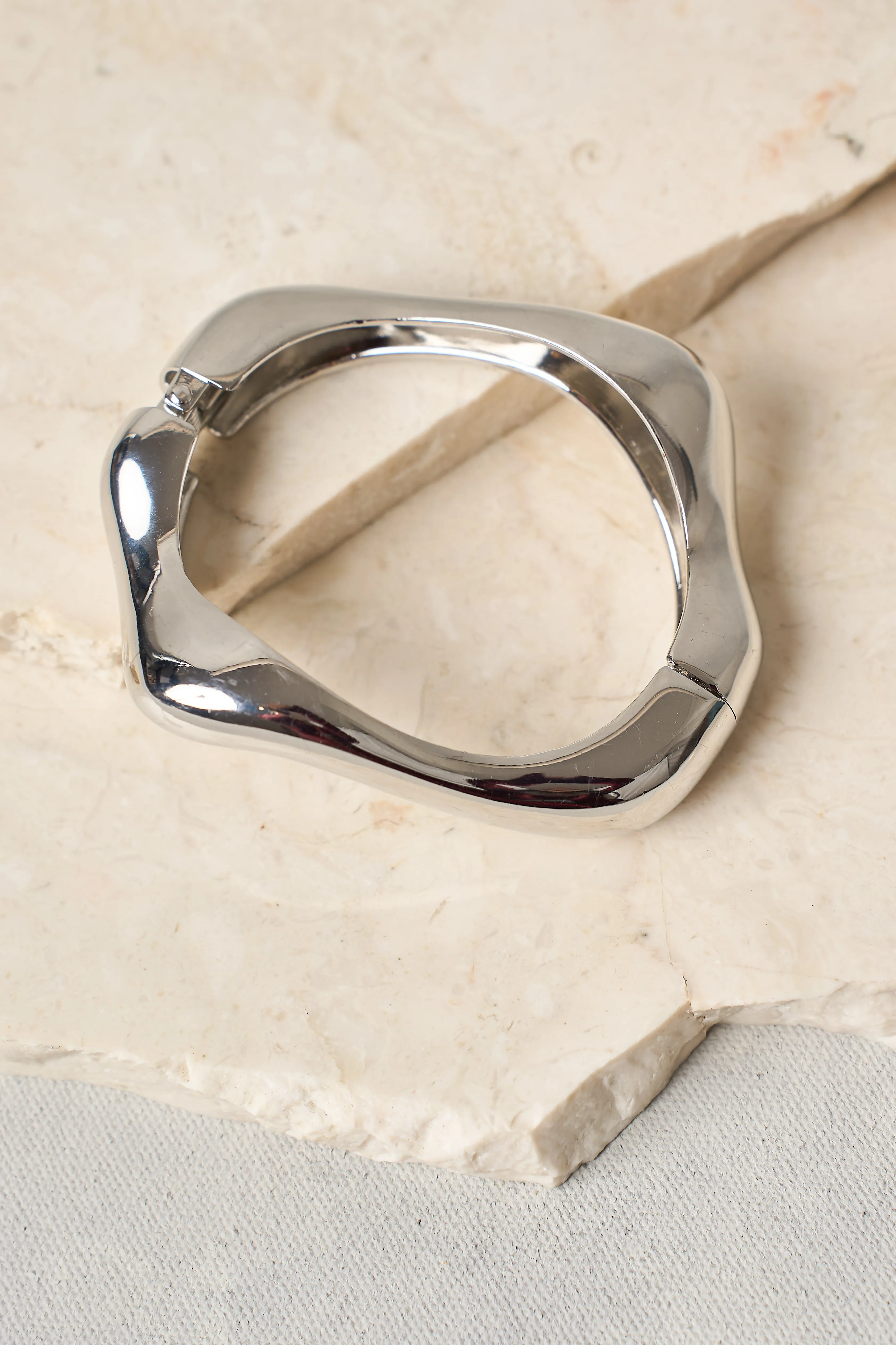 Sculptural Silver Bangle