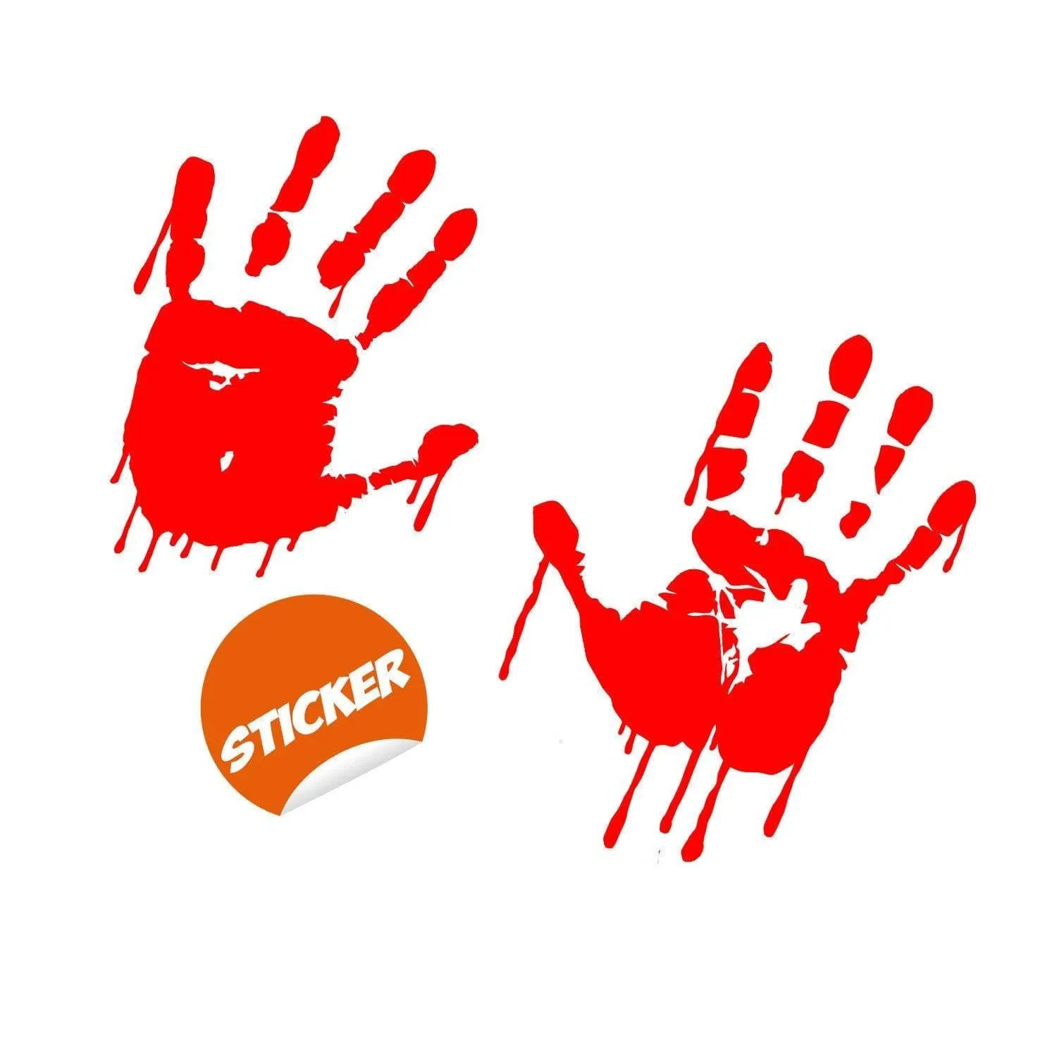 Spooky Halloween Red Handprint Vinyl Decal - Vehicle, Wall, Laptop Sticker