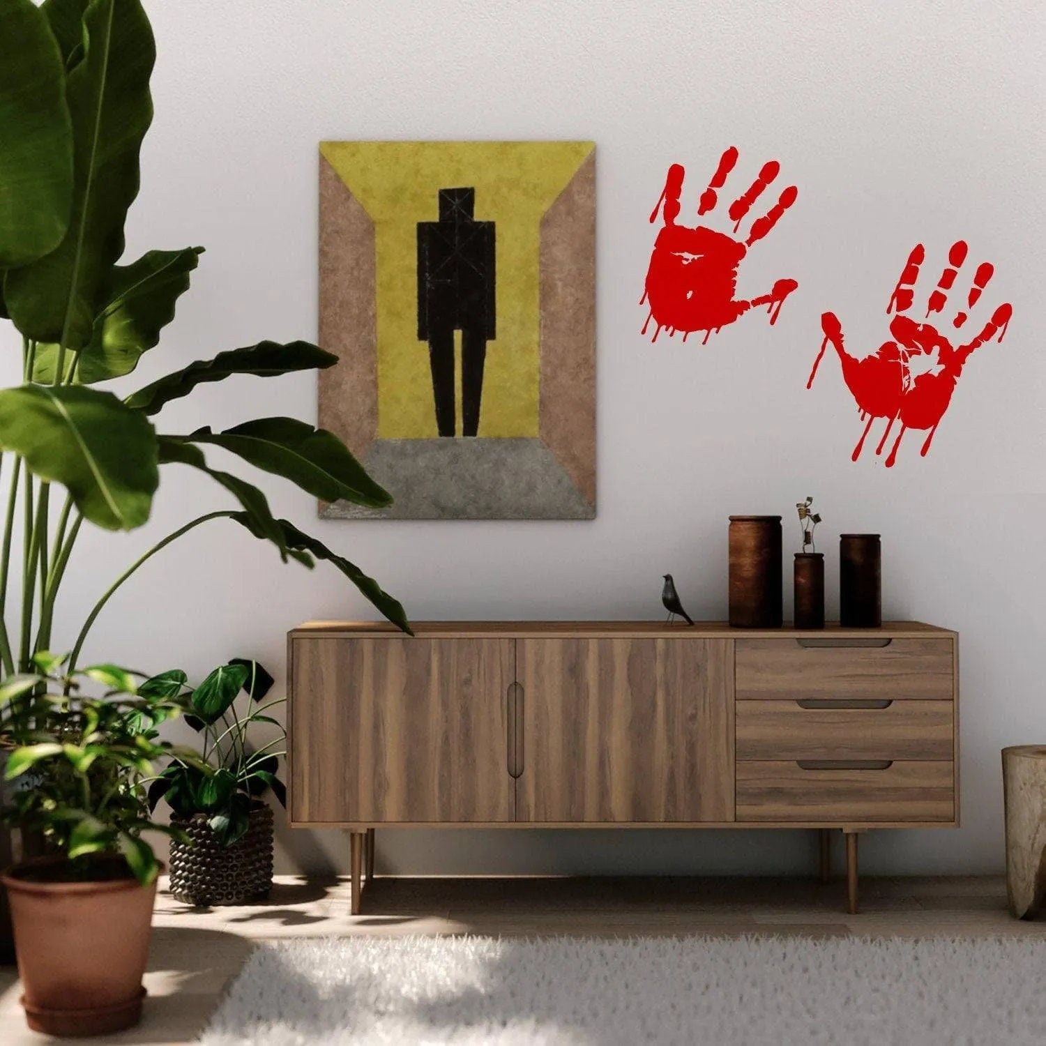Spooky Halloween Red Handprint Vinyl Decal - Vehicle, Wall, Laptop Sticker
