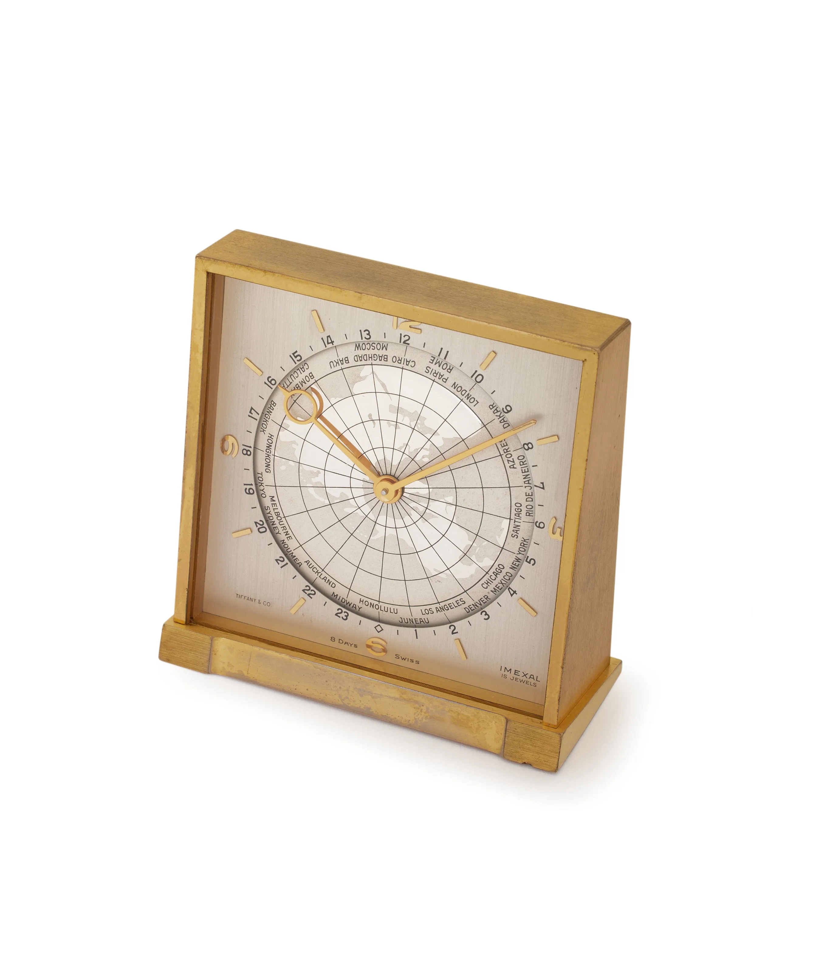 Tiffany & Co World Time Desk Clock | brass