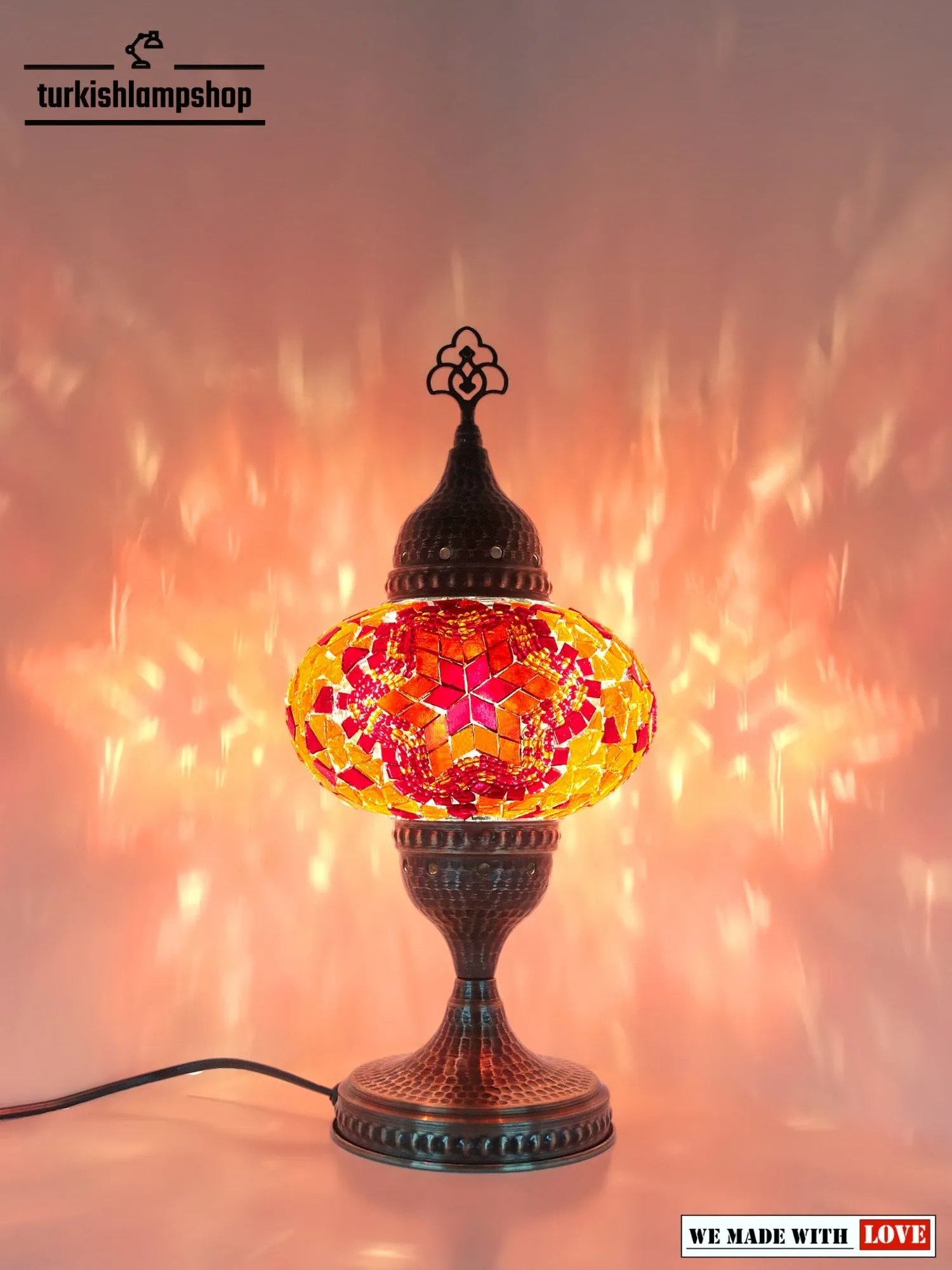 Turkish Mosaic Table Lamp Colorful Color