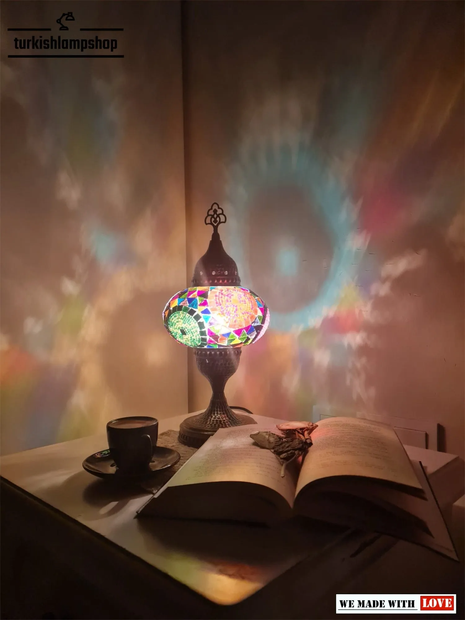 Turkish Mosaic Table Lamp Colorful Color