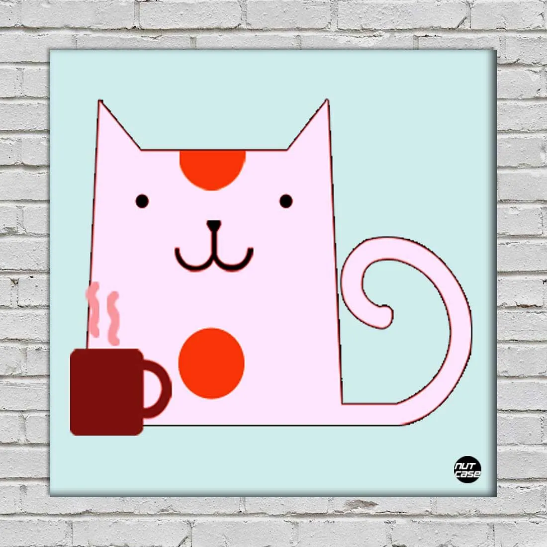 Wall Art Decor Hanging Panels - Cat Cup Milk