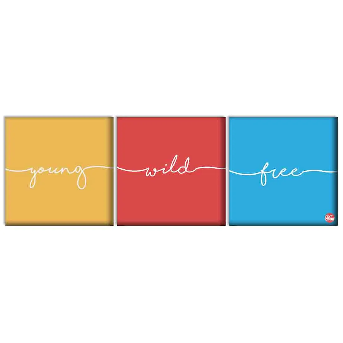 Wall Art Decor Hanging Panels Set Of 3 -Young Wild Free
