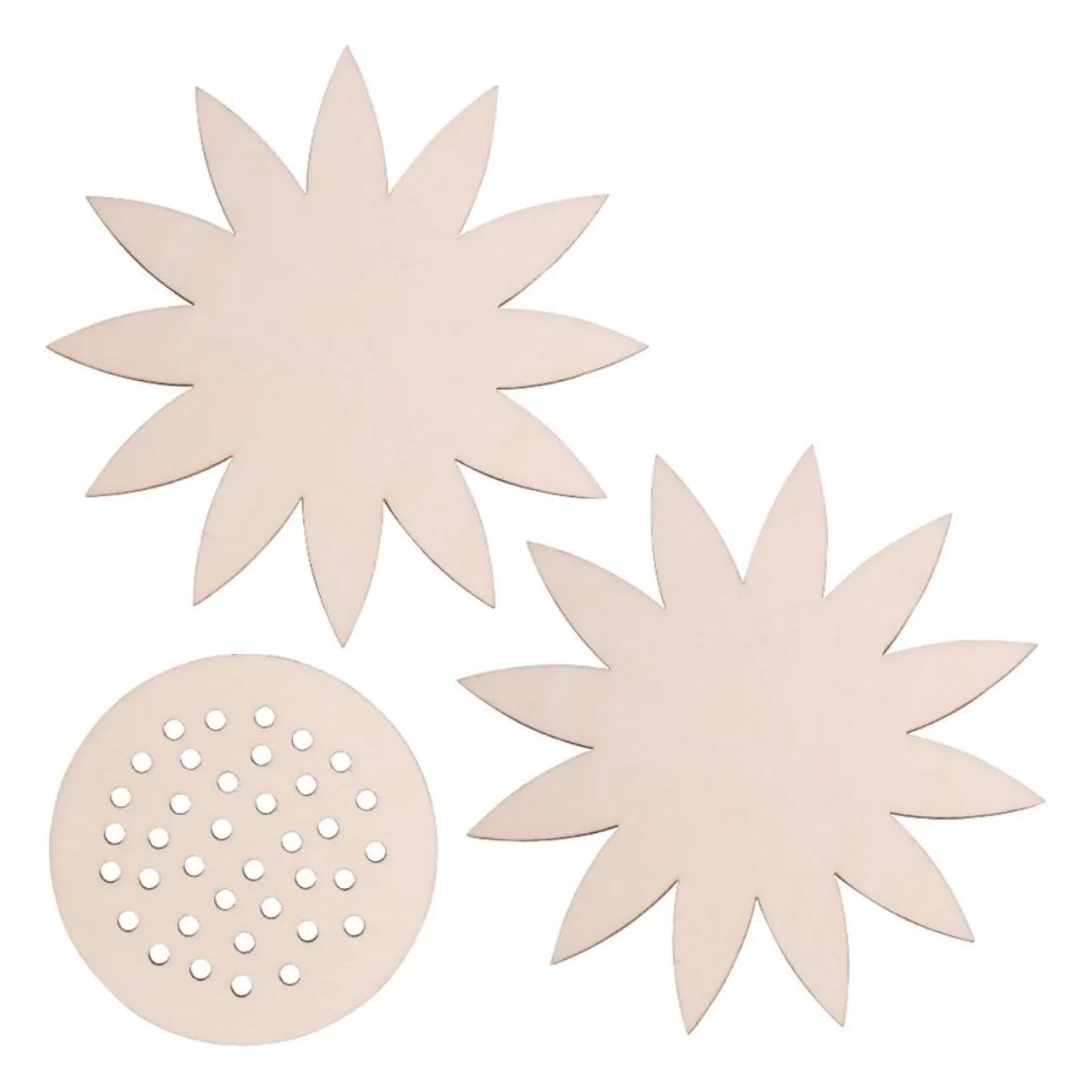 Wooden Sunflower Coasters - Pack of 10