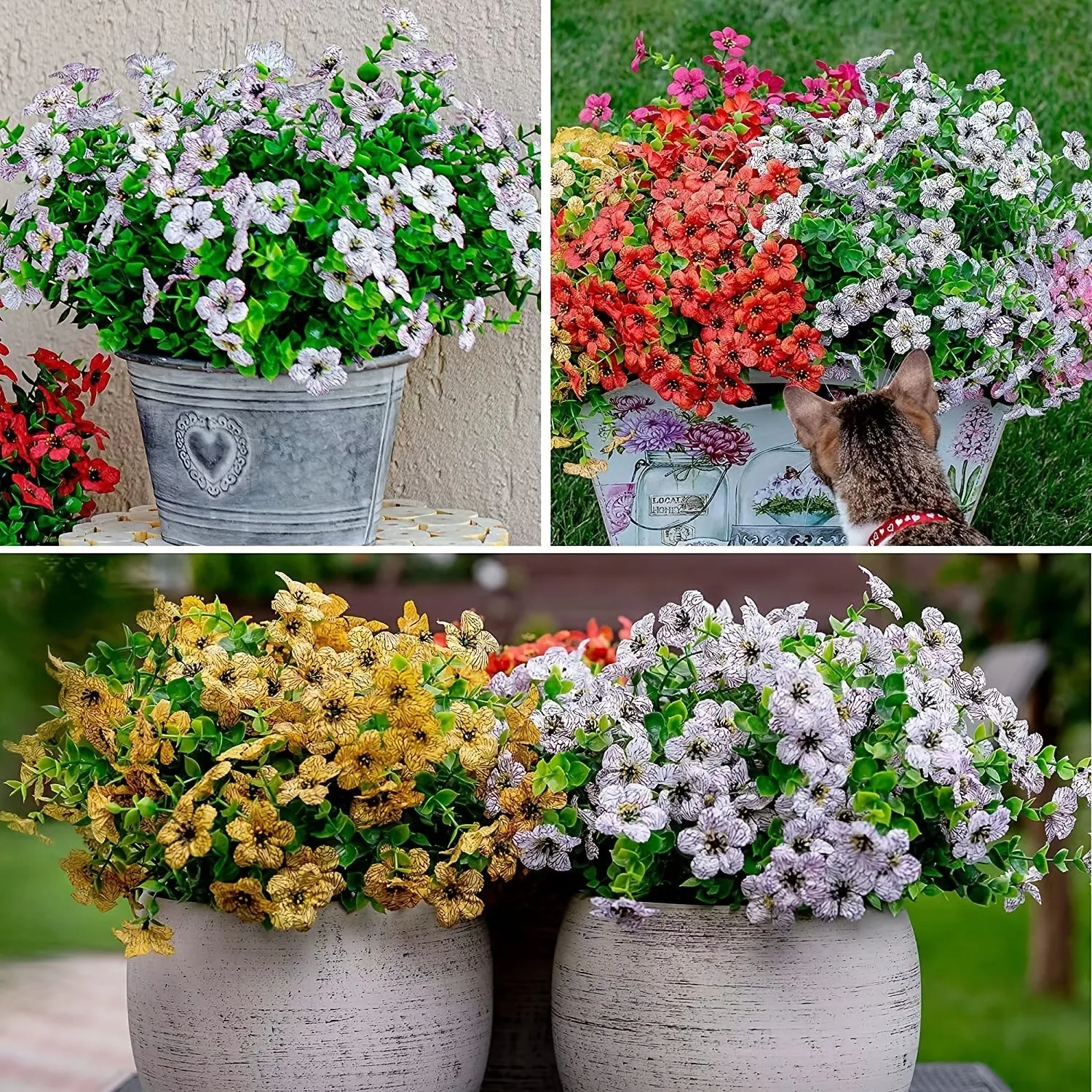 Yellow Bulk UV Resistant Artificial Flowers for Outdoor Decor