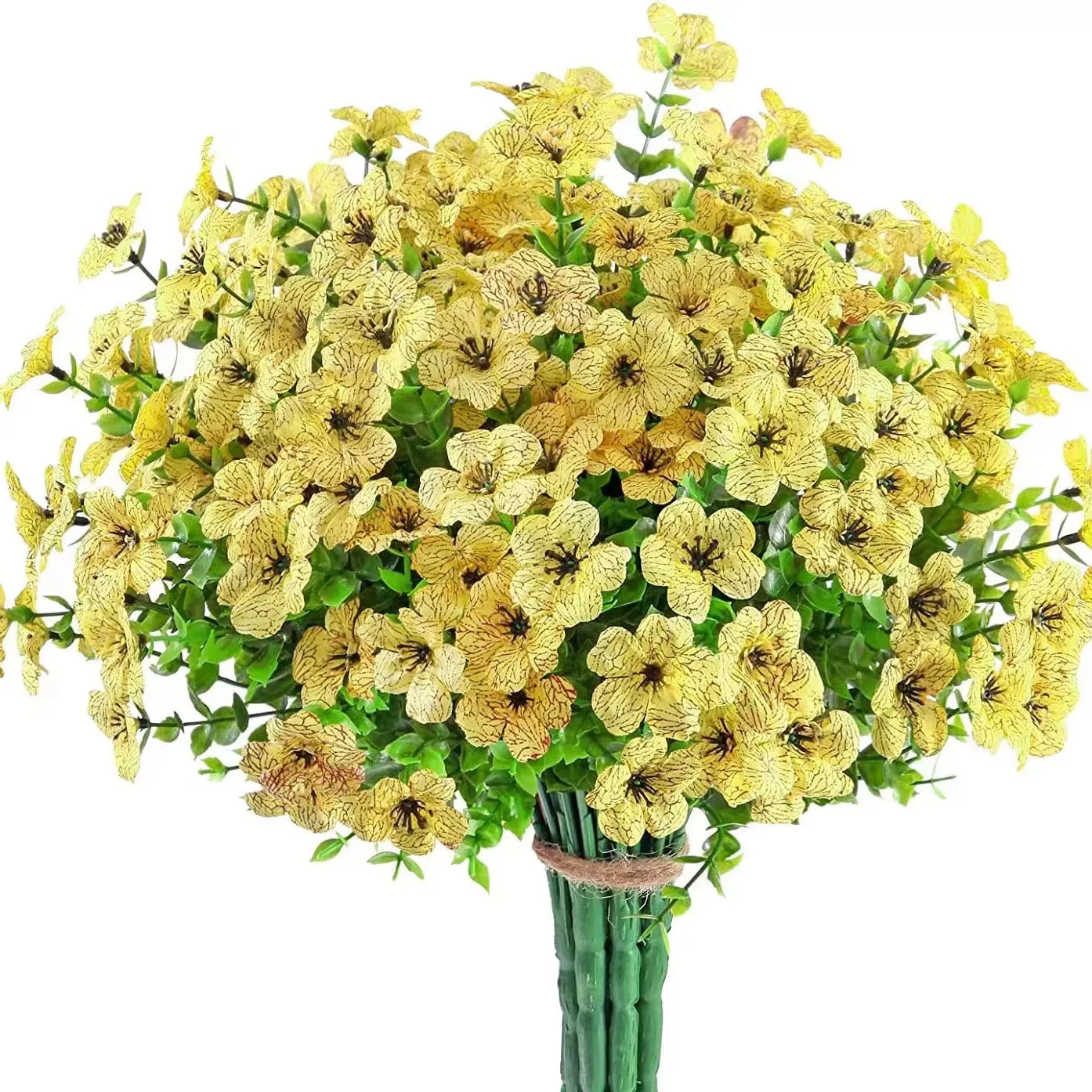 Yellow Bulk UV Resistant Artificial Flowers for Outdoor Decor